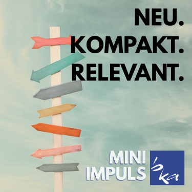 ein Wegweiser mit vielen bunten Pfeilen, die in alle Richtungen zeigen. Das Logo des bka in der linken unteren Ecke